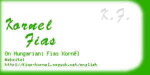 kornel fias business card